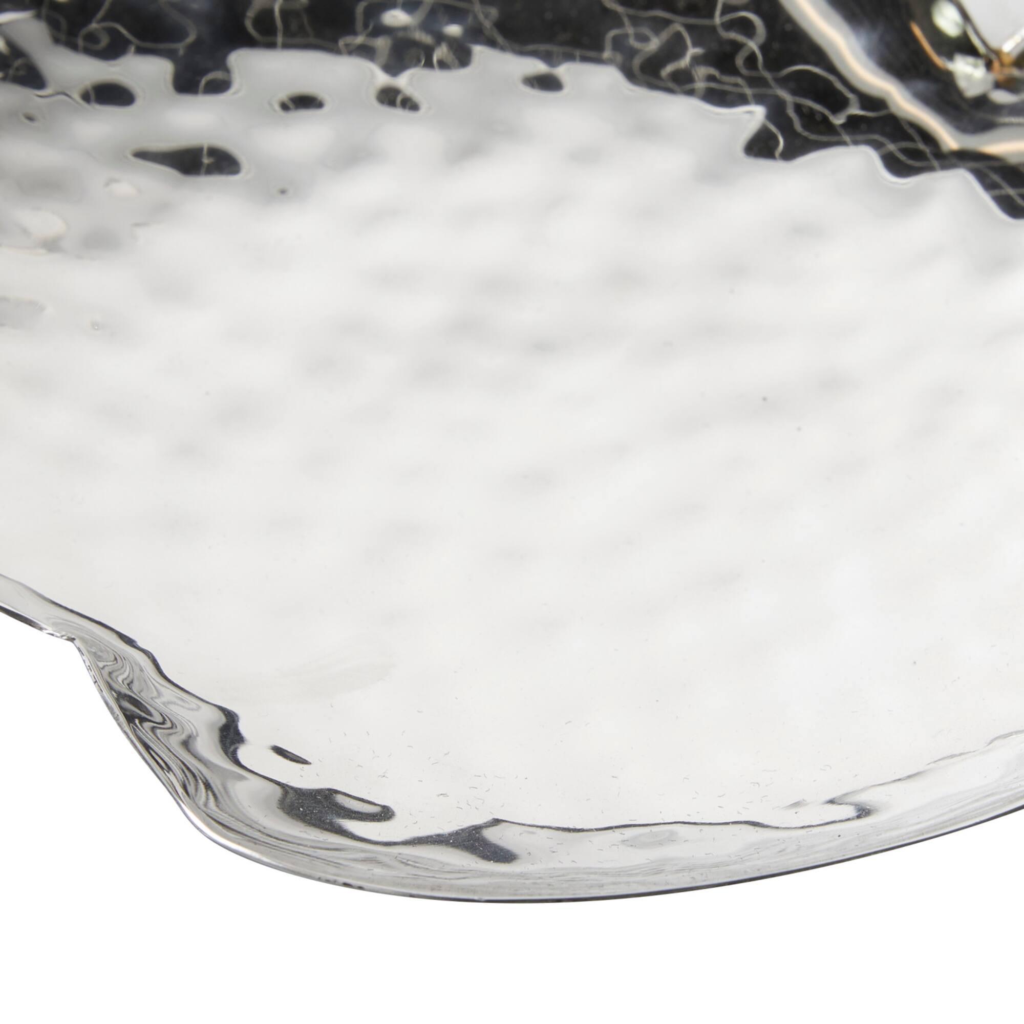 Silver Apple Stainless Steel Contemporary Tray Set